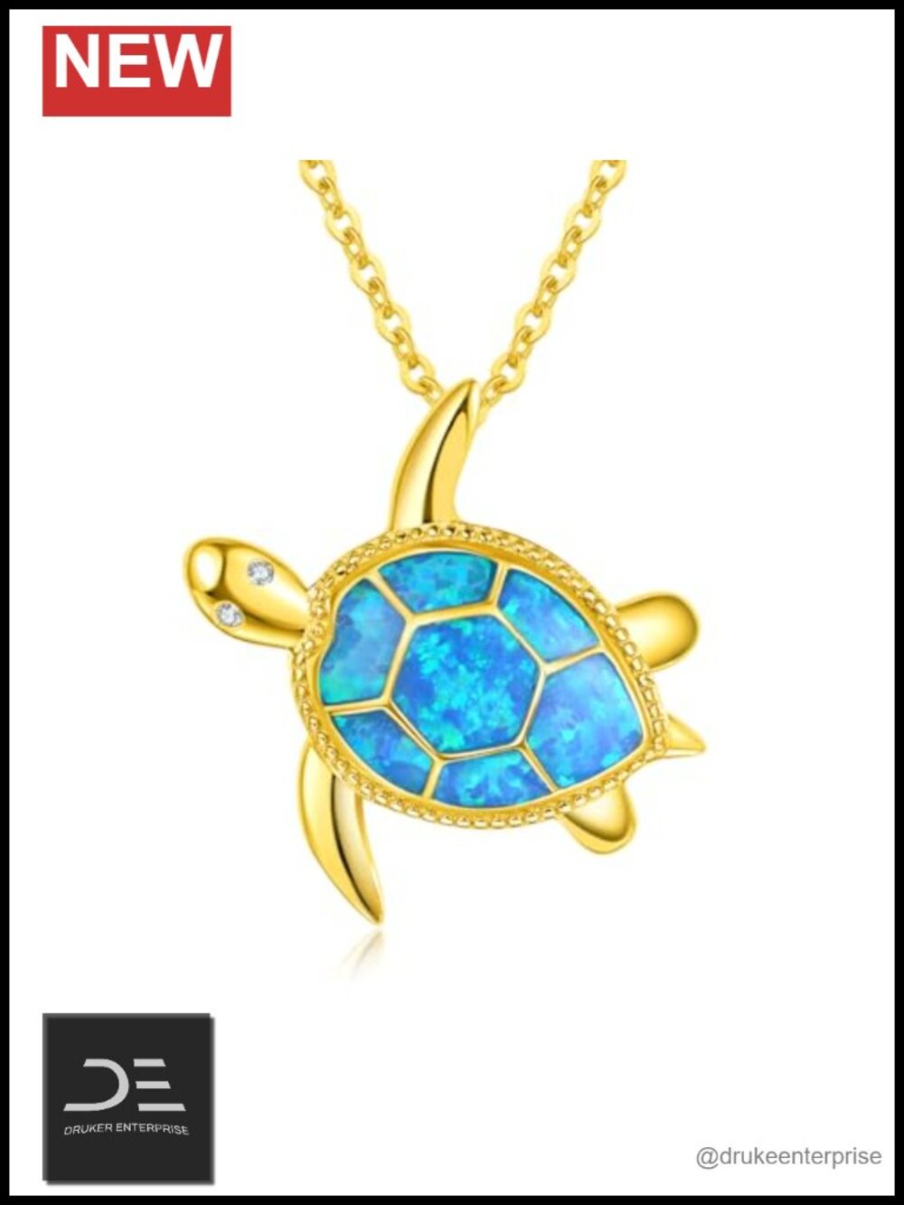 Sterling Silver Abalone Shell Sea Turtle Pendant Necklace